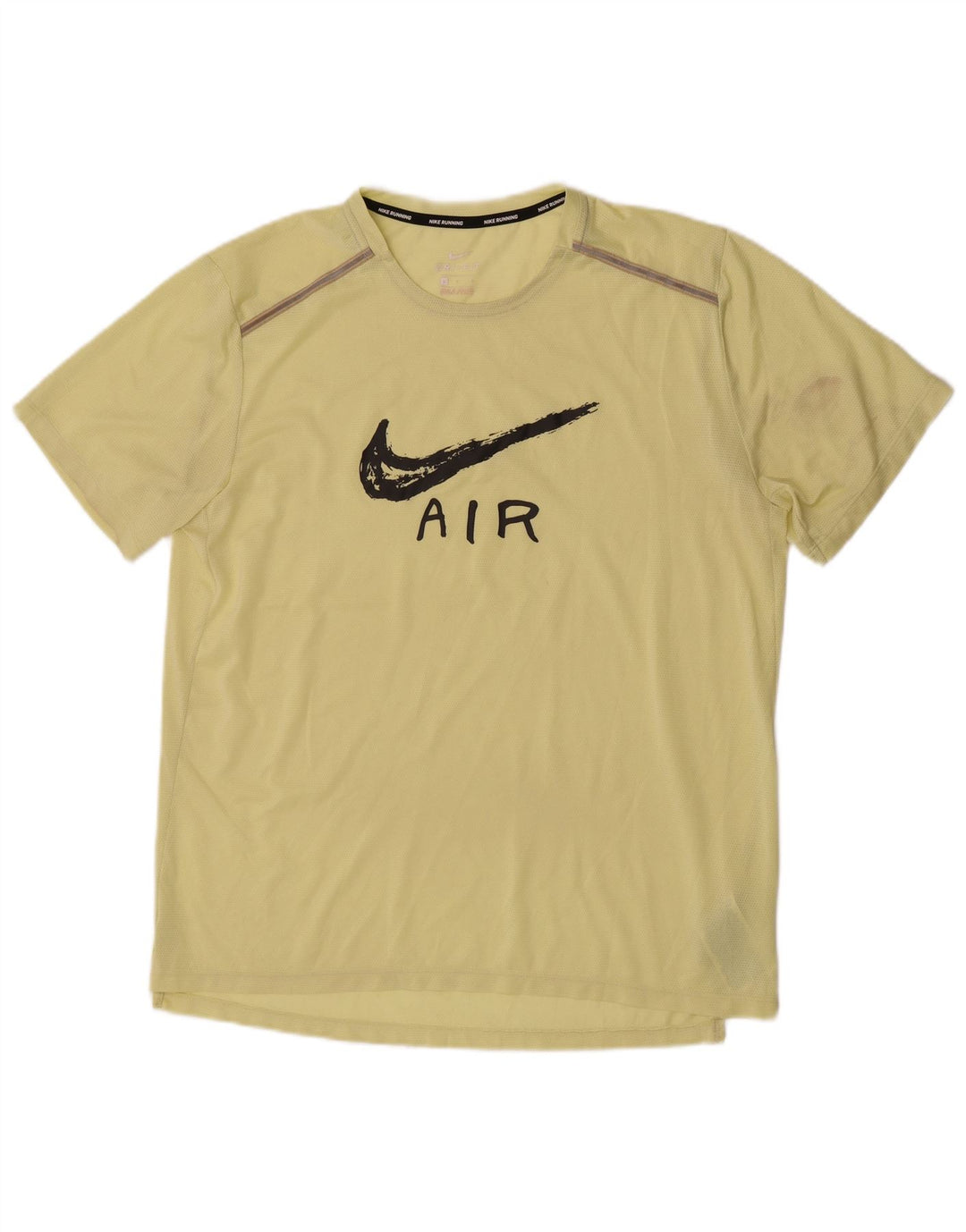 Nike Herren Dri Fit Grafik-T-Shirt-Oberteil, großes gelbes Polyester