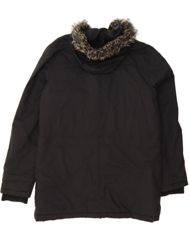 JULES Mens Hooded Parka Jacket UK 42 XL Black Vintage Jules and Second-Hand Jules from Messina Hembry 