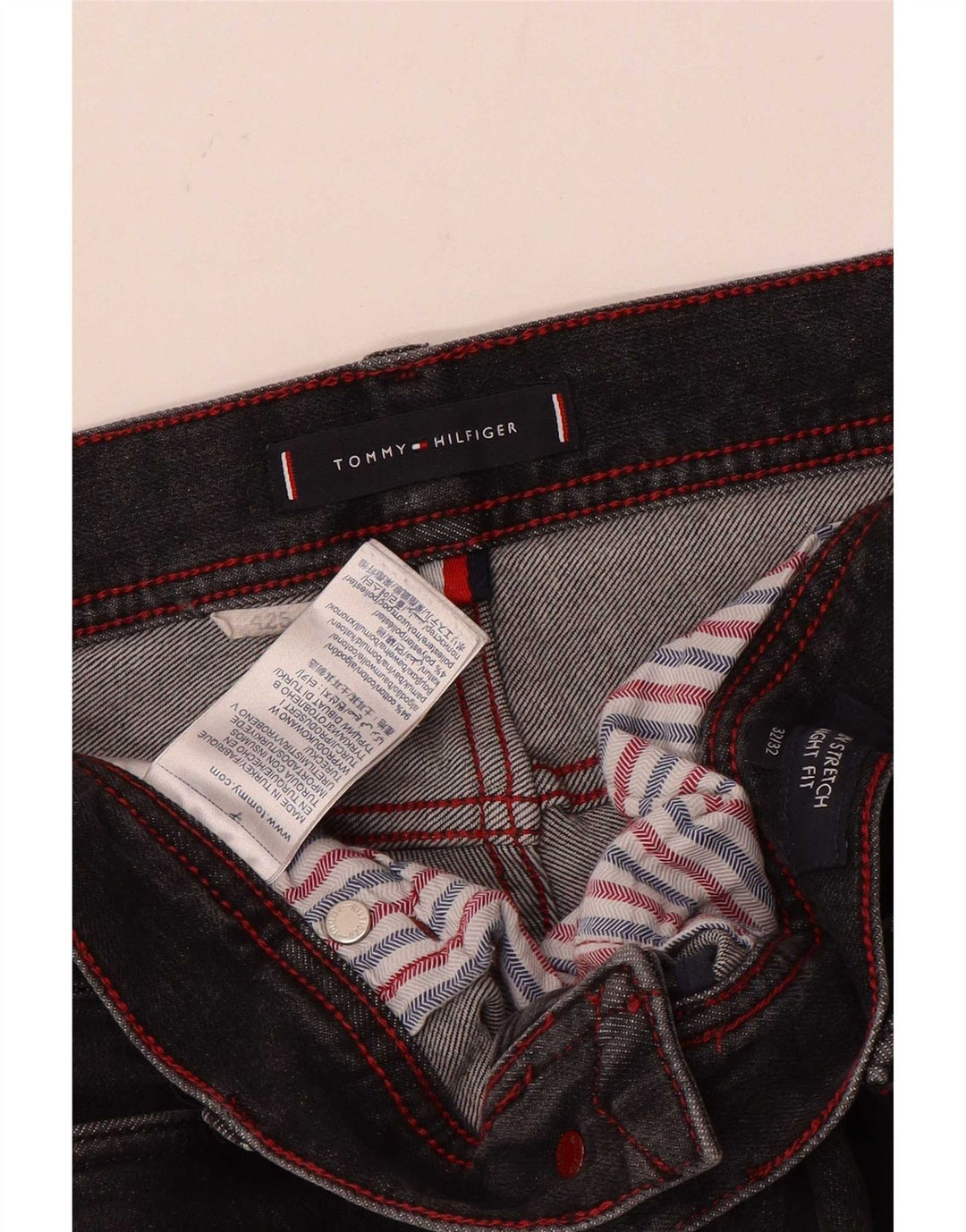 Tommy Hilfiger Herren Straight Jeans W32 L29 Graue Baumwolle