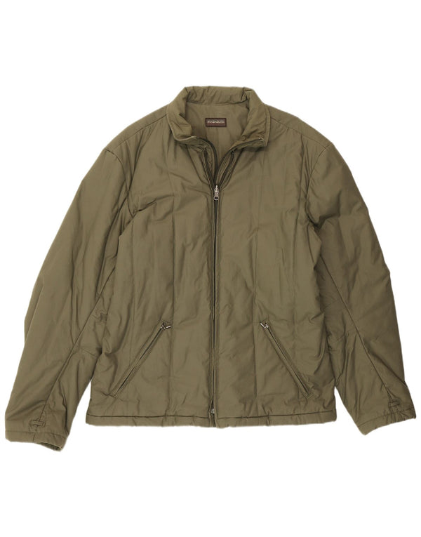 Napapijri Herren Wattierte Jacke UK 44 2XL Khaki Baumwolle