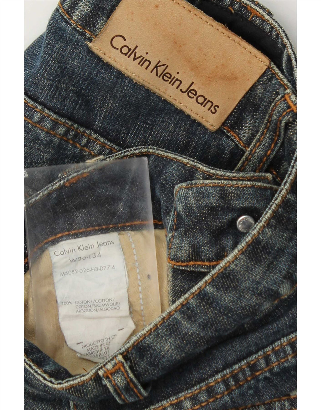 Calvin Klein Herren Straight Jeans W36 L28 Blaue Baumwolle