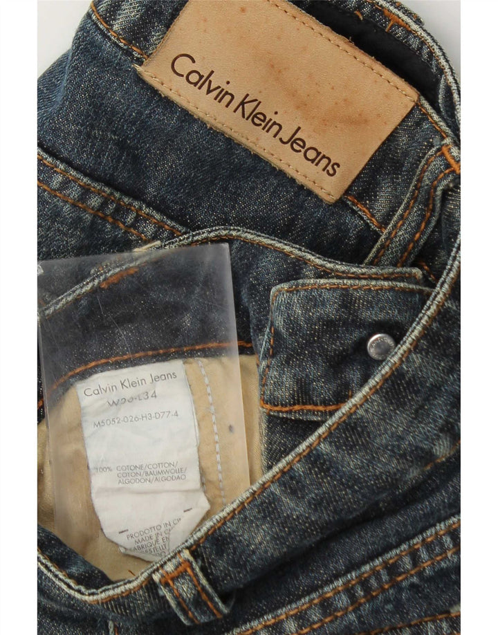 Calvin Klein Herren Straight Jeans W36 L28 Blaue Baumwolle