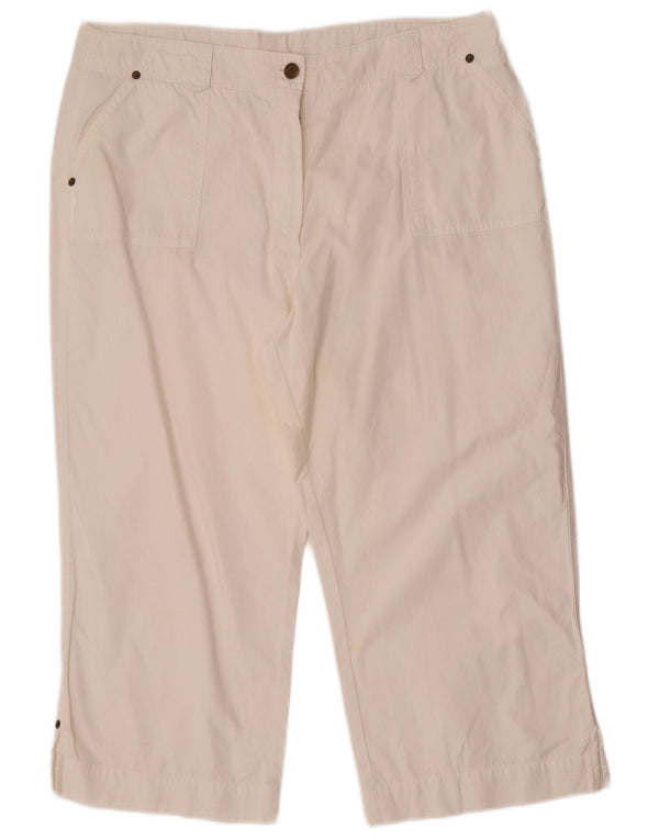 Marks & Spencer Damen-Caprihose mit hoher Taille, UK 18, XL, W34, L22, Weiß