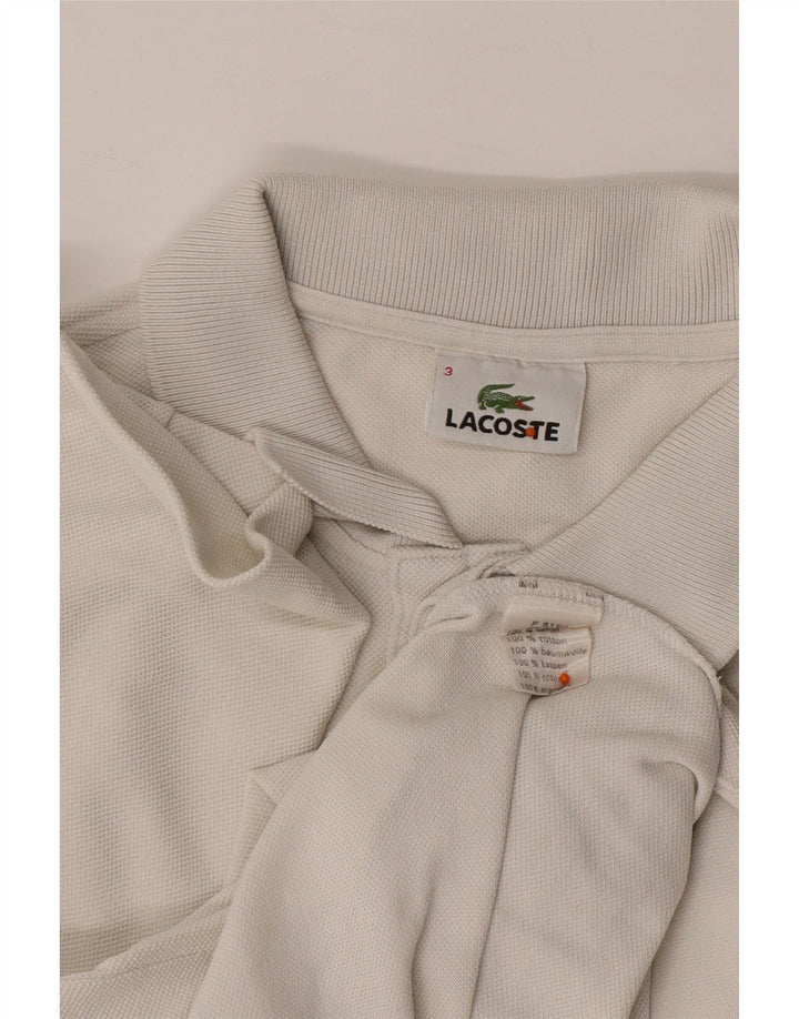LACOSTE Herren-Poloshirt, Größe 3, klein, weiße Baumwolle