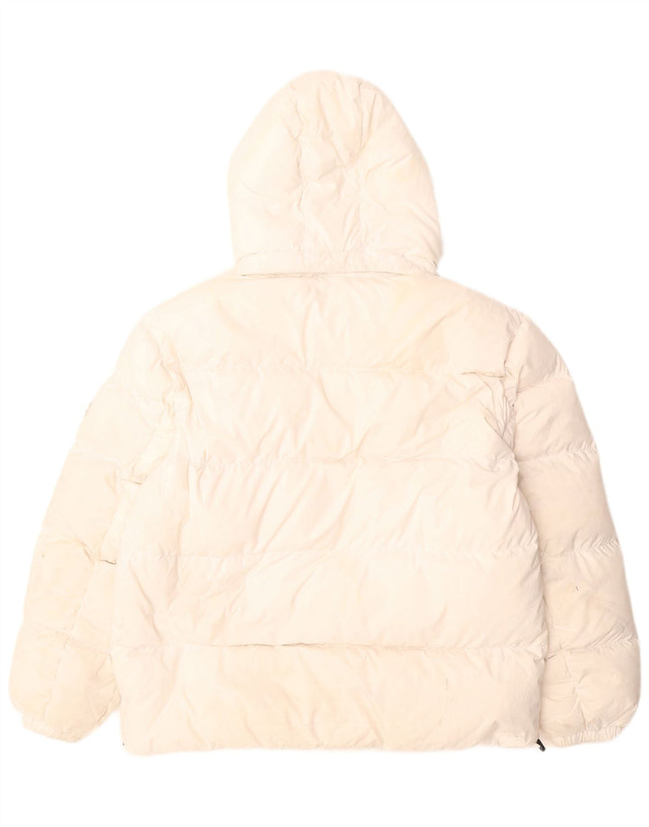 Tommy Hilfiger Herren Graphic Wattierte Jacke UK 40 Large Weiß Colourblock