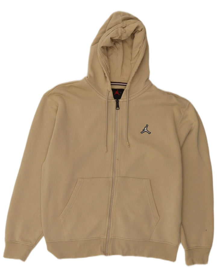 Jordan Herren-Kapuzenpullover mit Reißverschluss, mittelbeige Baumwolle