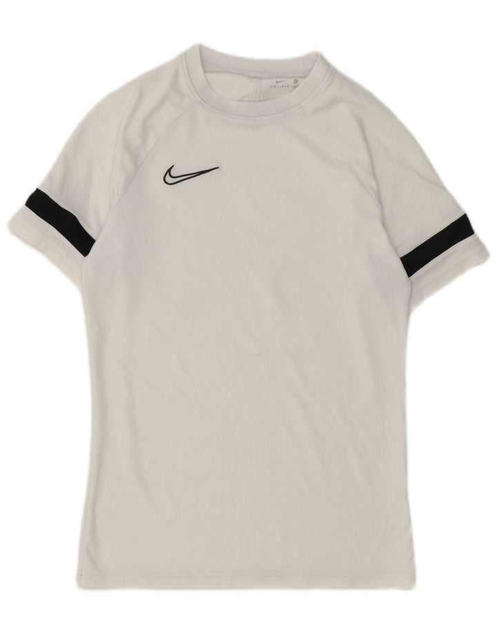 Nike Herren Dri Fit T-Shirt Top Small Weiß Farbblock