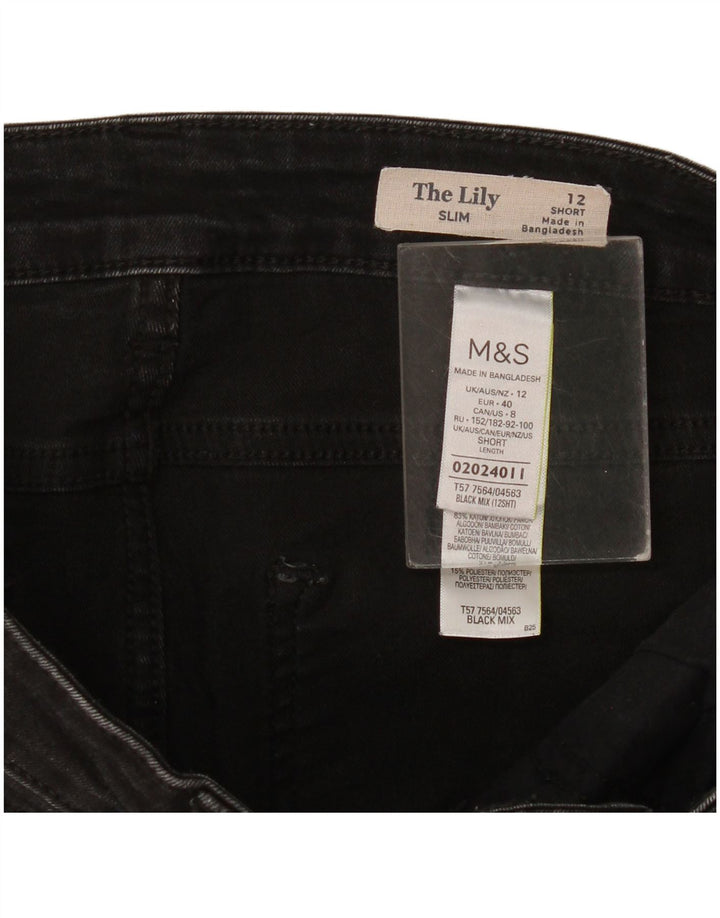 Marks & Spencer Damen The Lily Slim Jeans UK 12 Medium W30 L26 Schwarz