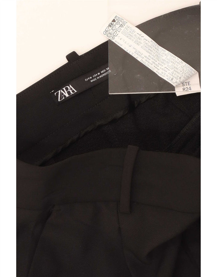 Zara Damen Pegged Chino Shorts Medium W28 Schwarz Polyester