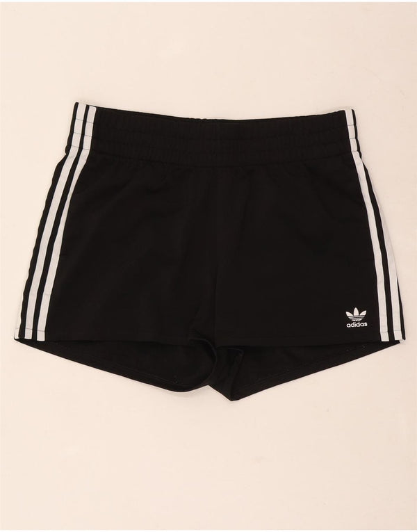 Adidas Damen Sportshorts UK 14 Medium Schwarz Polyester