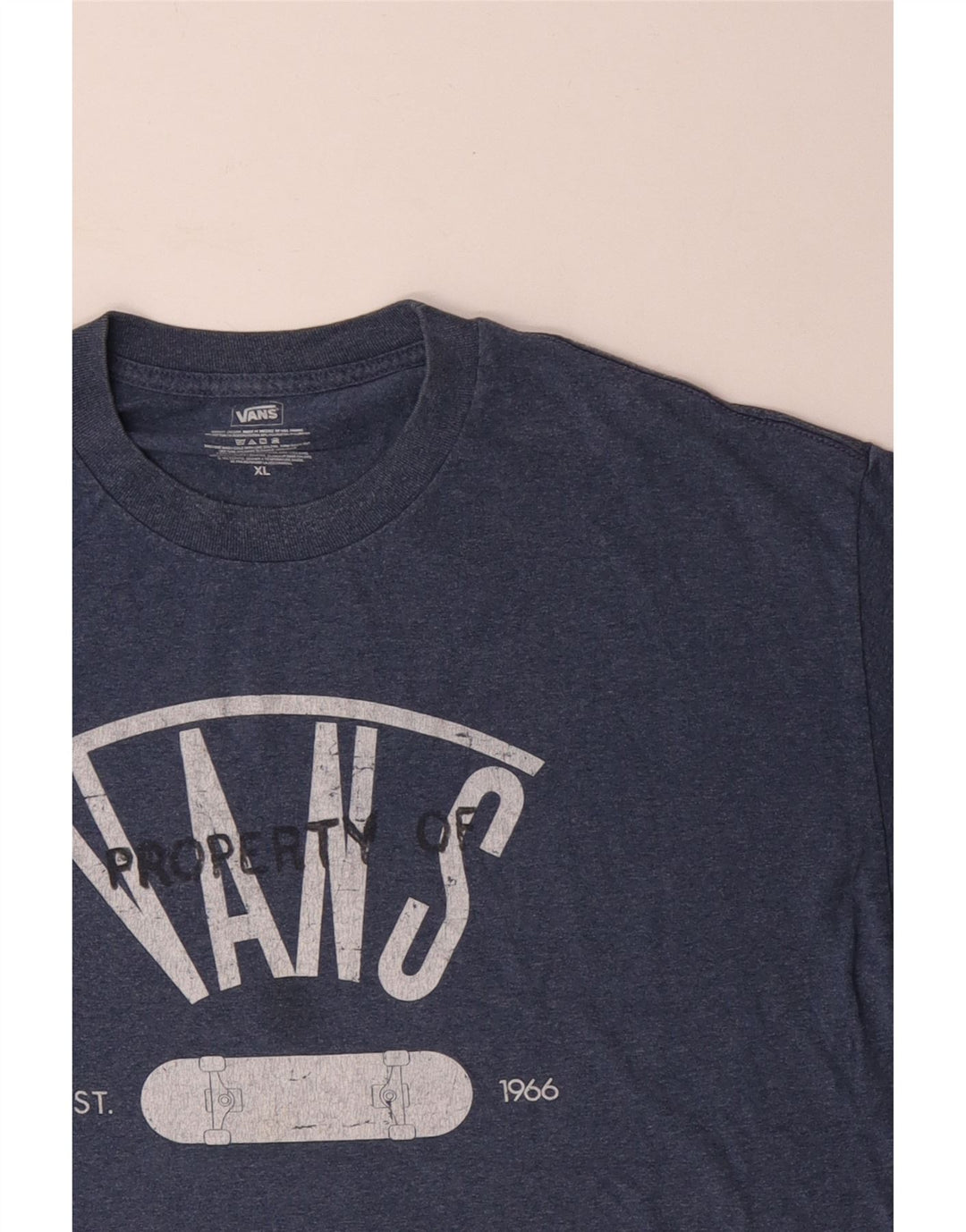 Vans Herren Grafik-T-Shirt-Oberteil XL aus marineblauer Baumwolle