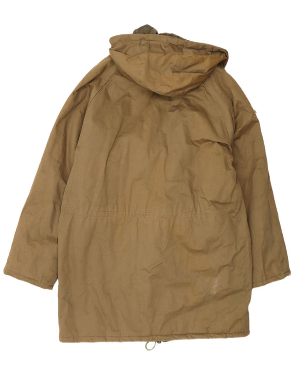 Vintage Mens Hooded Windbreaker Coat IT 56 3XL Khaki