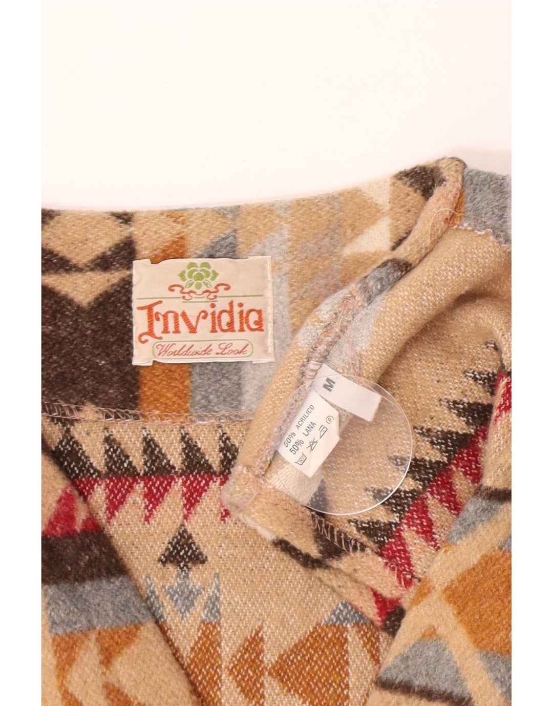 Vintage Herrenweste Mittelbeige gestreift aus Acryl