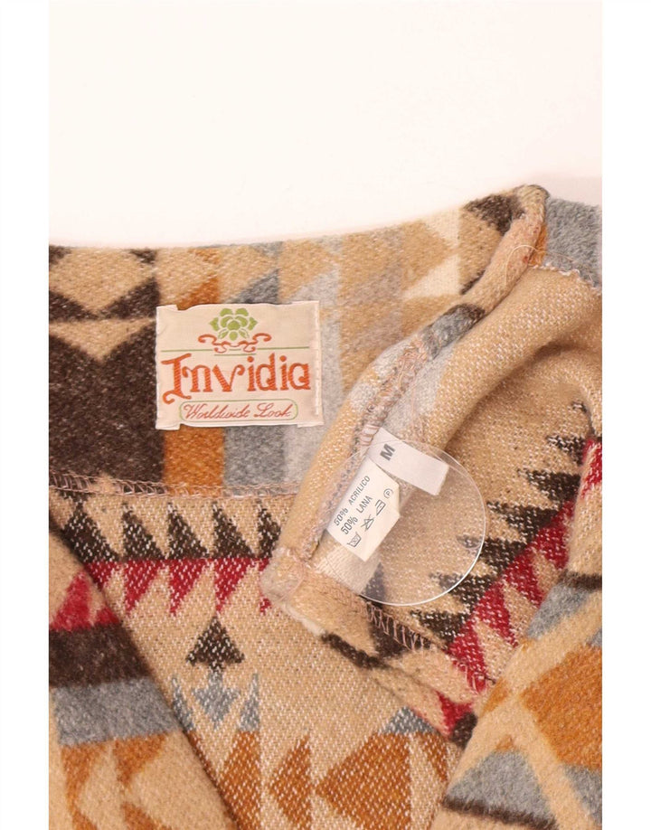 Vintage Herrenweste Mittelbeige gestreift aus Acryl