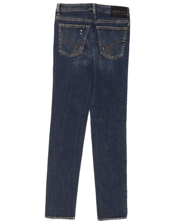 Gas Herren Distressed Slim Jeans W29 L34 Marineblau Baumwolle