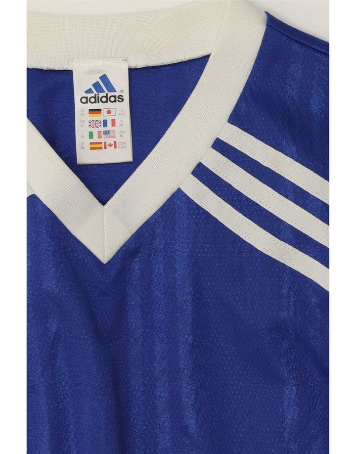 Adidas Herren Graphic Top Langarm XL Blau gestreift Polyester