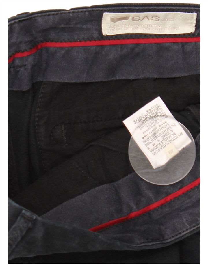 GAS Gerade Chino-Hose für Herren, Größe 48, Größe M, W34, L33, Schwarz, Baumwolle