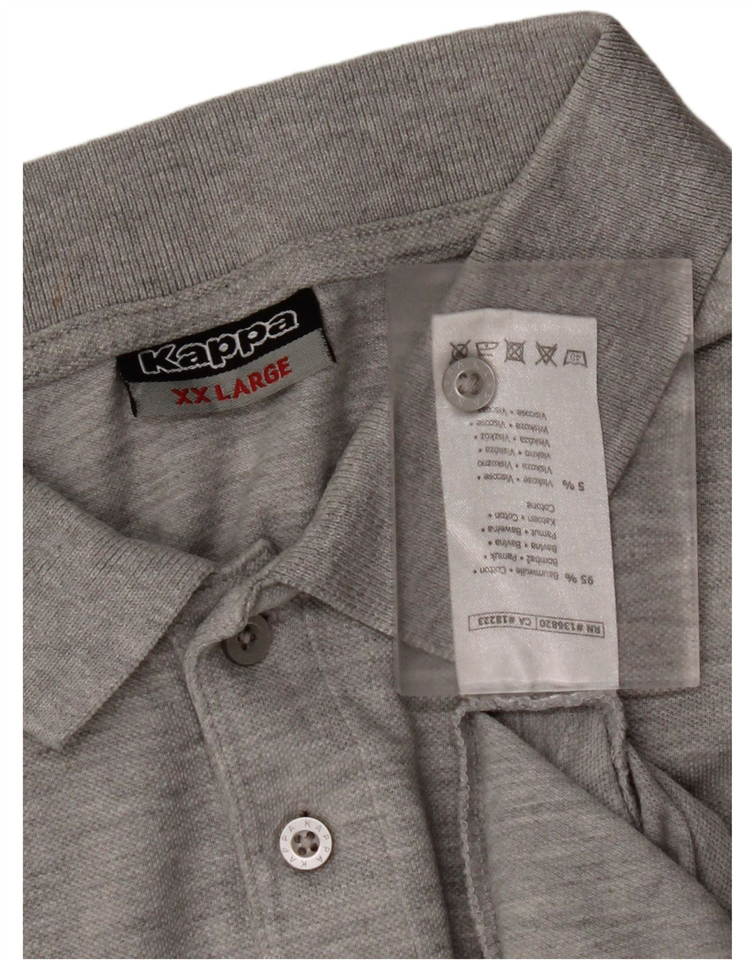 KAPPA Herren Poloshirt 2XL Grau Baumwolle
