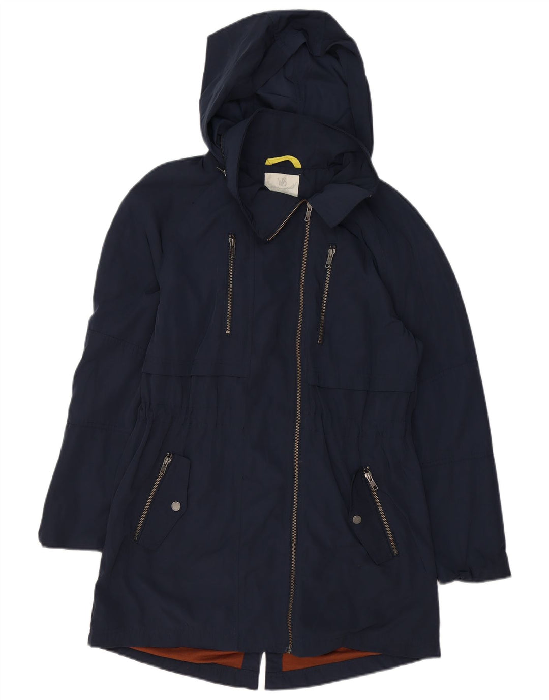 WHITE STUFF Damen-Parkajacke mit Kapuze, UK 12, Mittelmarineblau, Polyester
