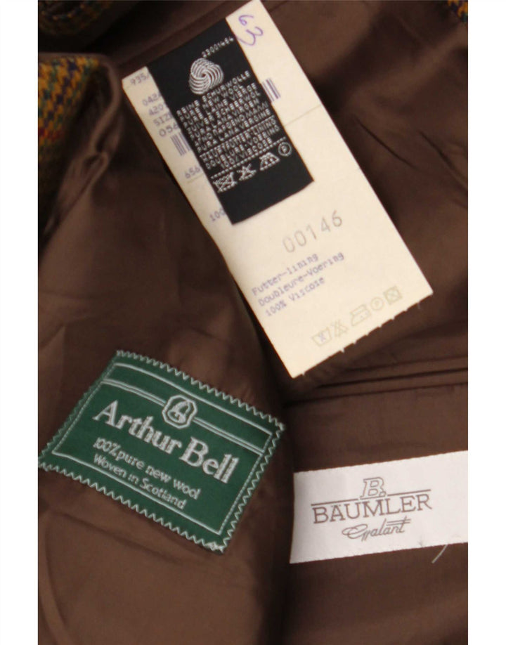 Baumler Herren 2-Knopf-Blazerjacke IT 52 XL Braune Hahnentritt-Schurwolle