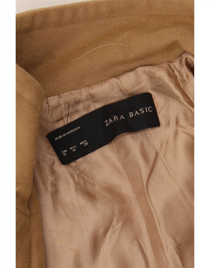 Zara Damen Kunstpelz-Bomberjacke UK 12 Medium Beige