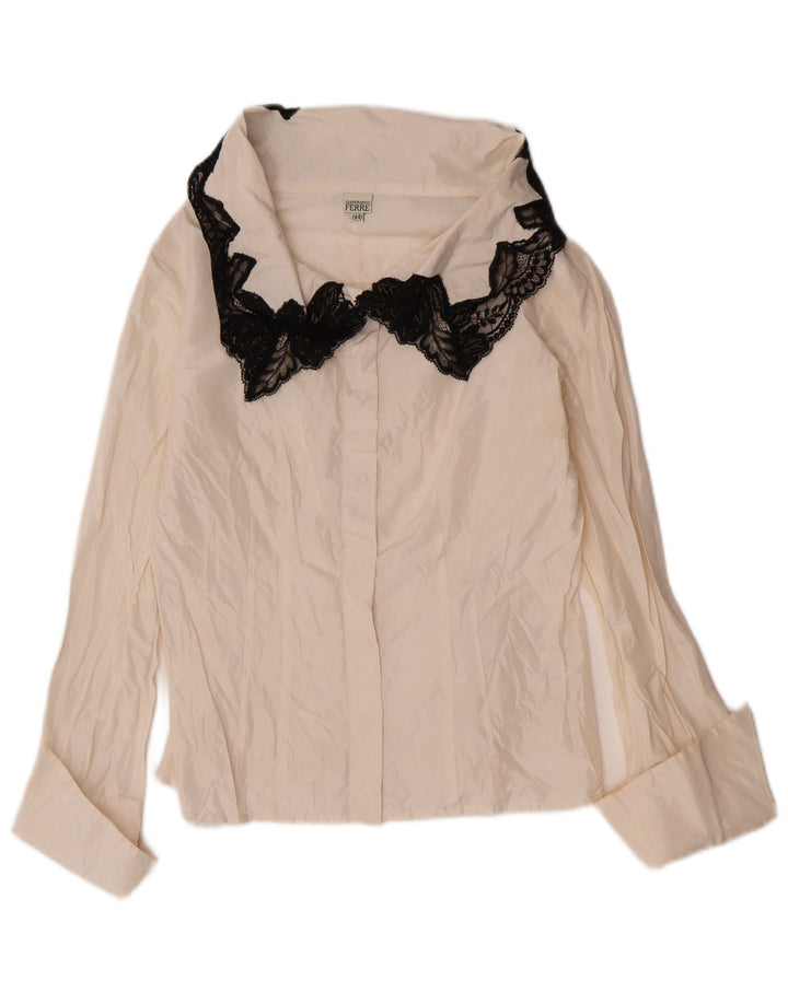 Gianfranco Ferre Damen Hemdbluse IT 44 Medium Off White Floral