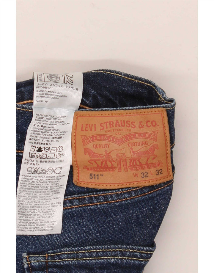 Levi's Herren 511 Slim Jeans W32 L32 Blaue Baumwolle