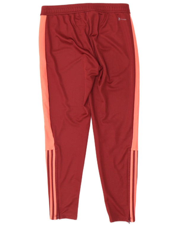 Adidas Damen Aeroready Trainingshose UK 12/14 Mittelroter Farbblock