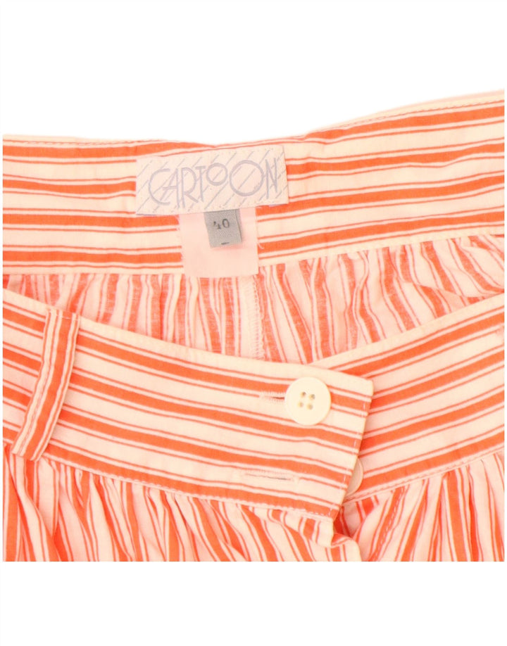 Cartoon Damen Midirock EU 40 Medium W28 Orange gestreift