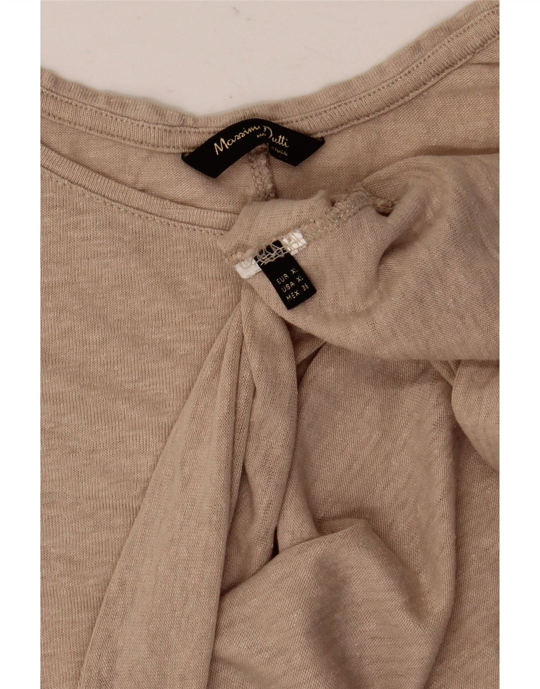 Massimo Dutti Damen Top Langarm UK 18 XL Beige meliert