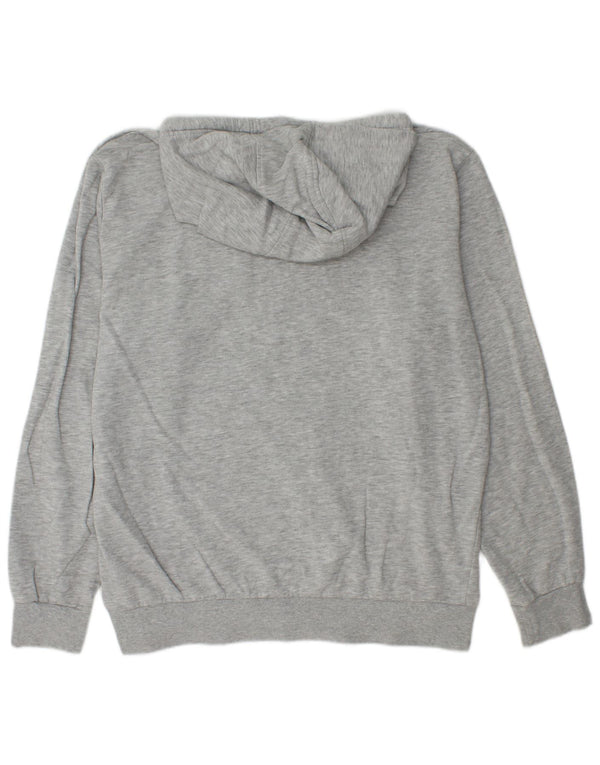 Kappa Herren-Kapuzenpullover mit Grafik, groß, grau meliert, Baumwolle