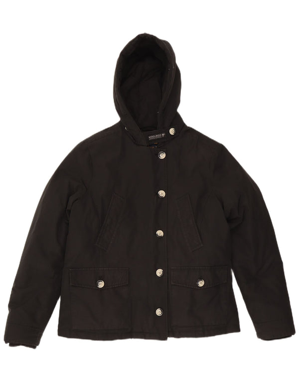 Woolrich Womens Hooded Oversized Wattierte Jacke UK 18 XL Schwarz Baumwolle