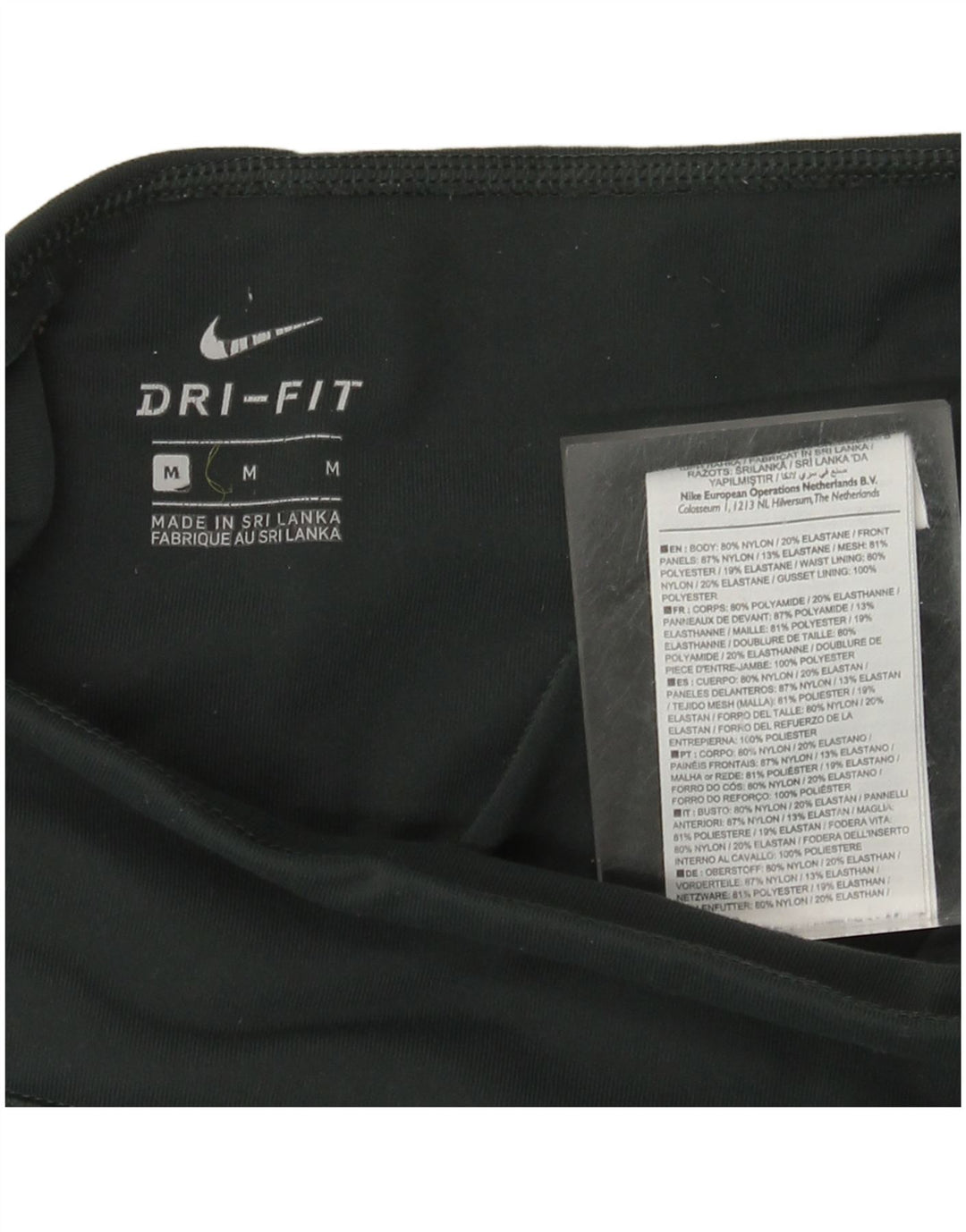 NIKE Damen Dri Fit Leggings UK 12 Mittelgrünes Nylon