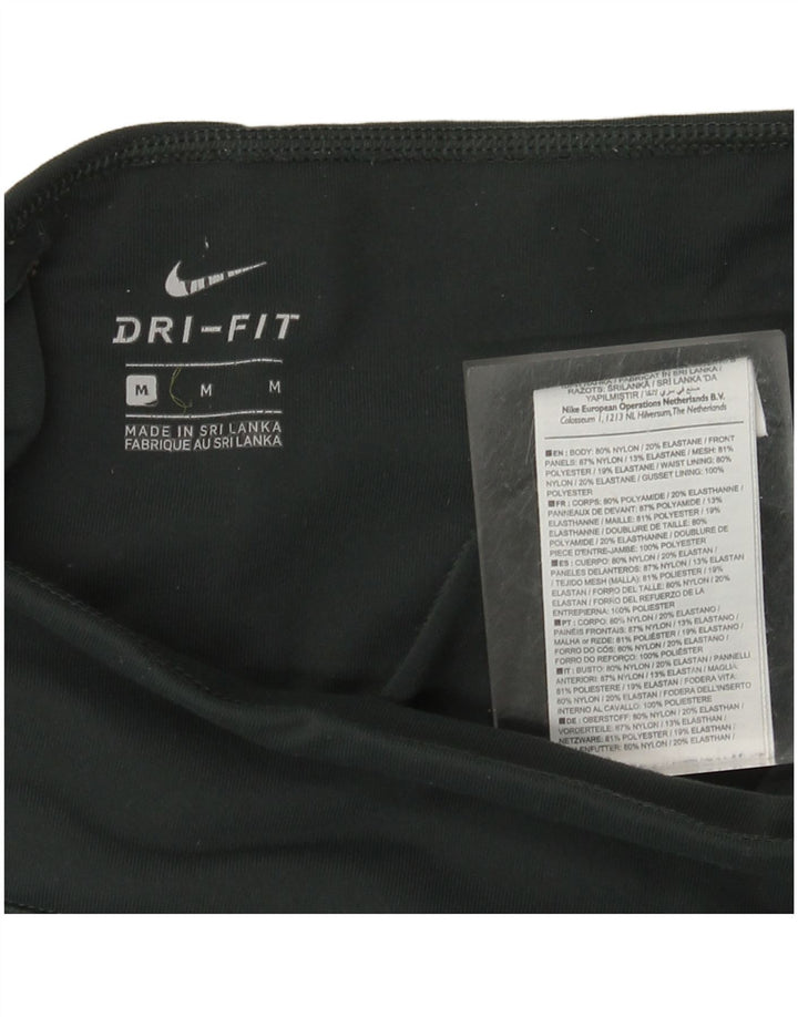 NIKE Damen Dri Fit Leggings UK 12 Mittelgrünes Nylon