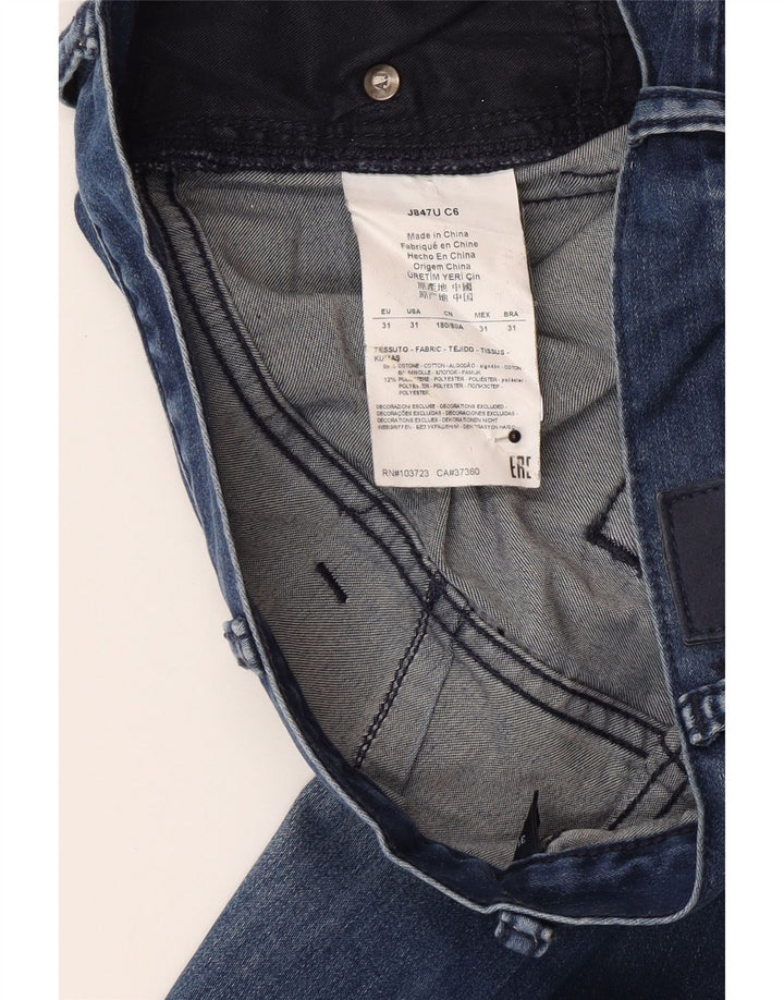 Armani Herren Straight Jeans W31 L30 Blaue Baumwolle