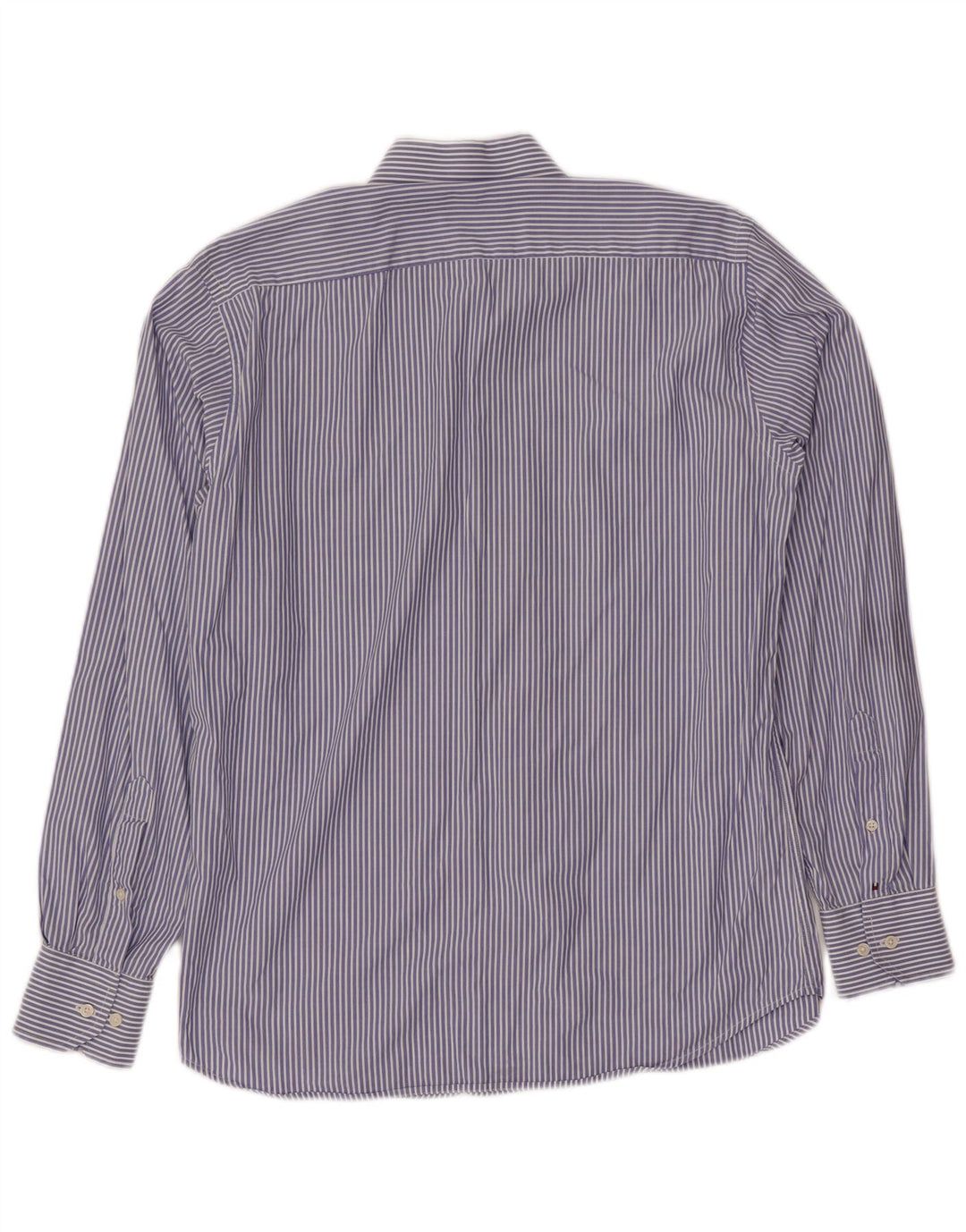 TOMMY HILFIGER Herrenhemd Größe 14 1/2 37 Kleine blaue Nadelstreifen-Baumwolle