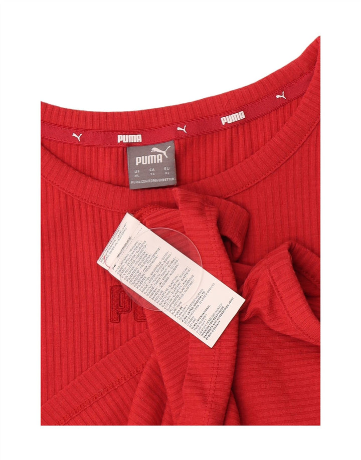 Puma Damen Crop Graphic Vest Top UK 18 XL Rot Polyester