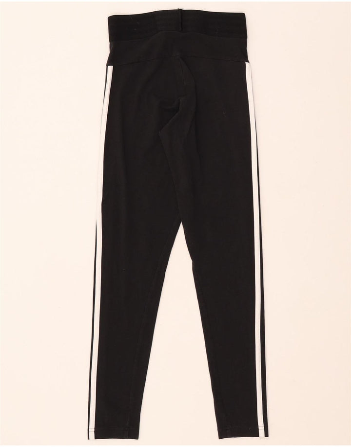 ADIDAS Damen Leggings UK 4/6 XS Schwarze Baumwolle