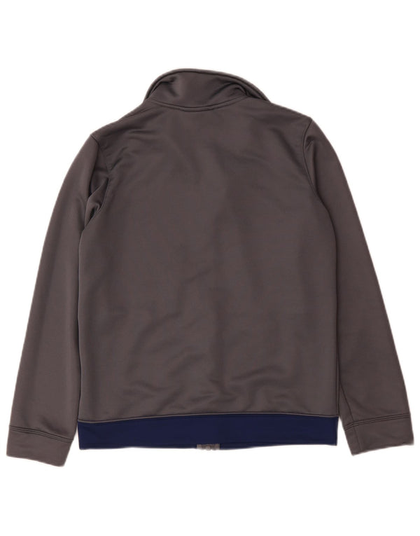 Nike Jungen-Trainingsanzugoberteil, Jacke, 12–13 Jahre, groß, graues Farbblock-Polyester