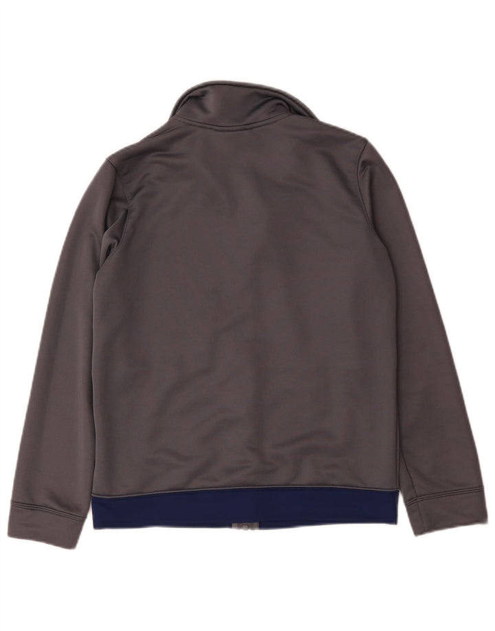 Nike Jungen-Trainingsanzugoberteil, Jacke, 12–13 Jahre, groß, graues Farbblock-Polyester