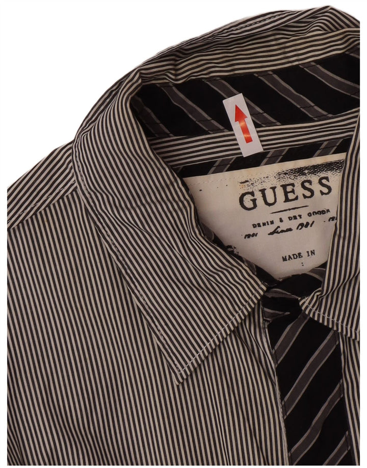 Guess Herren-Hemd mit klassischer Passform, groß, grau gestreift, Baumwolle