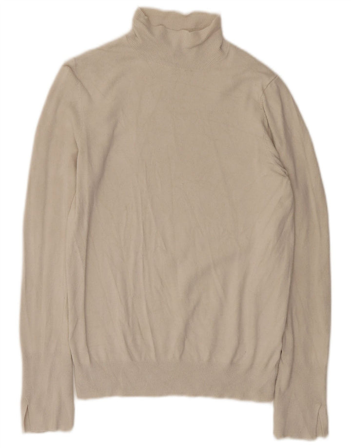 Zara Damen-Pullover mit Rollkragen, UK 12, mittelweiße Viskose