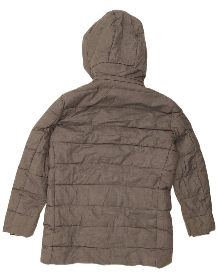 Zara Herren-Mantel mit Kapuze, gepolstert, UK 40, Größe L, grau, Polyester