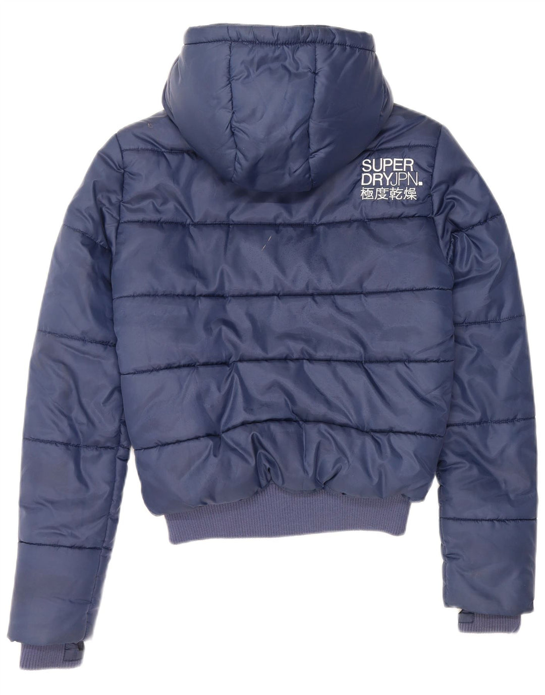Superdry Wattierte Damenjacke mit Kapuze, UK 10, Größe S, Marineblau, Polyester