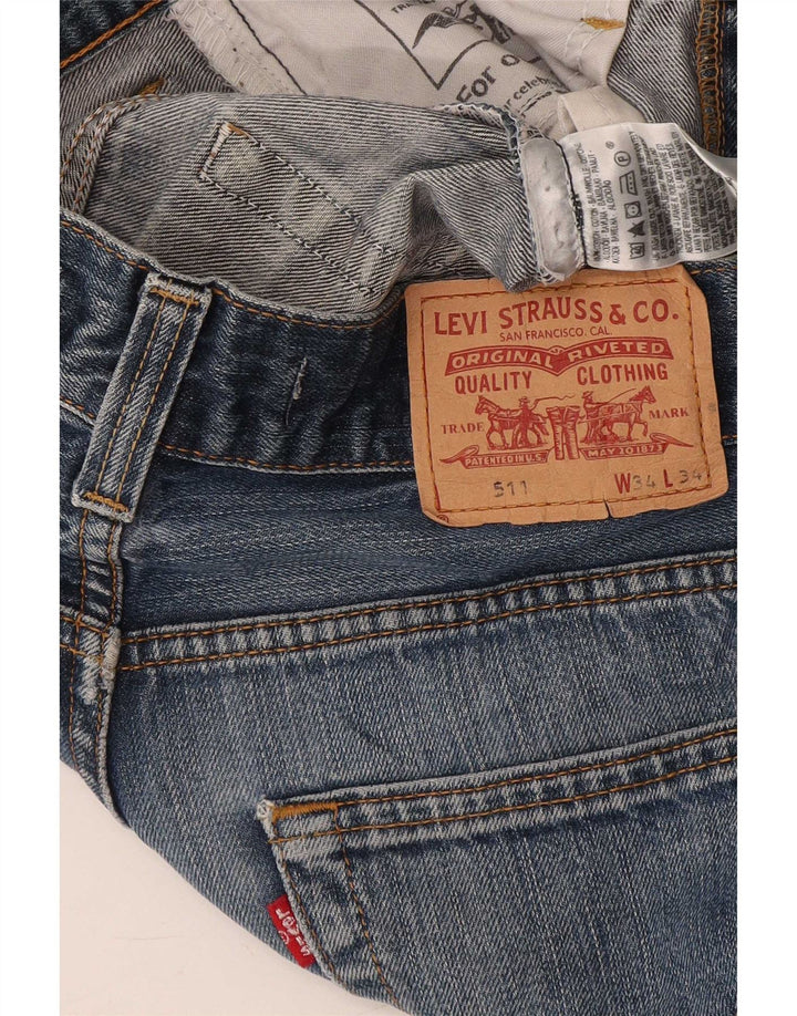 Levi's Herren 511 Slim Jeans W34 L34 Blaue Baumwolle