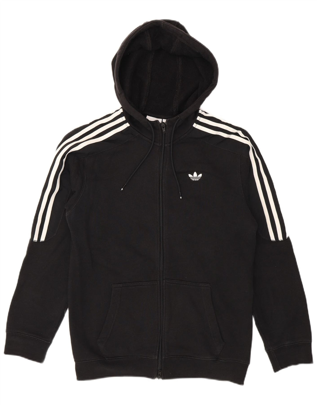 Adidas Herren Zip Hoodie Pullover Small Schwarz Baumwolle