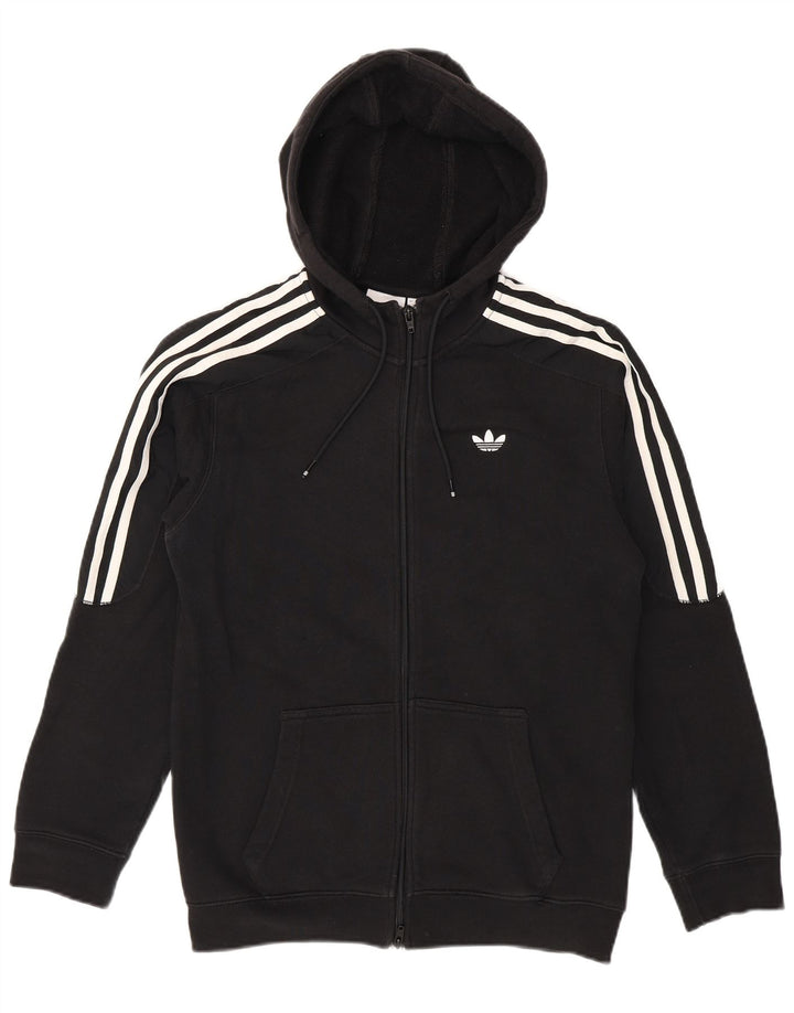 Adidas Herren Zip Hoodie Pullover Small Schwarz Baumwolle