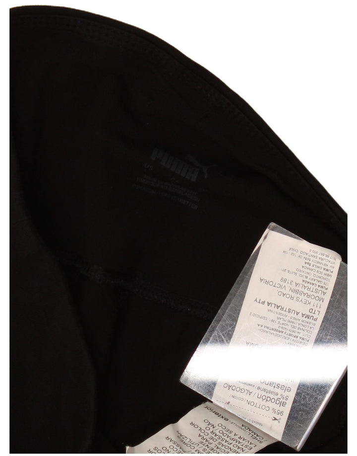 PUMA Damen Graphic Leggings UK 14 Large Schwarz Baumwolle