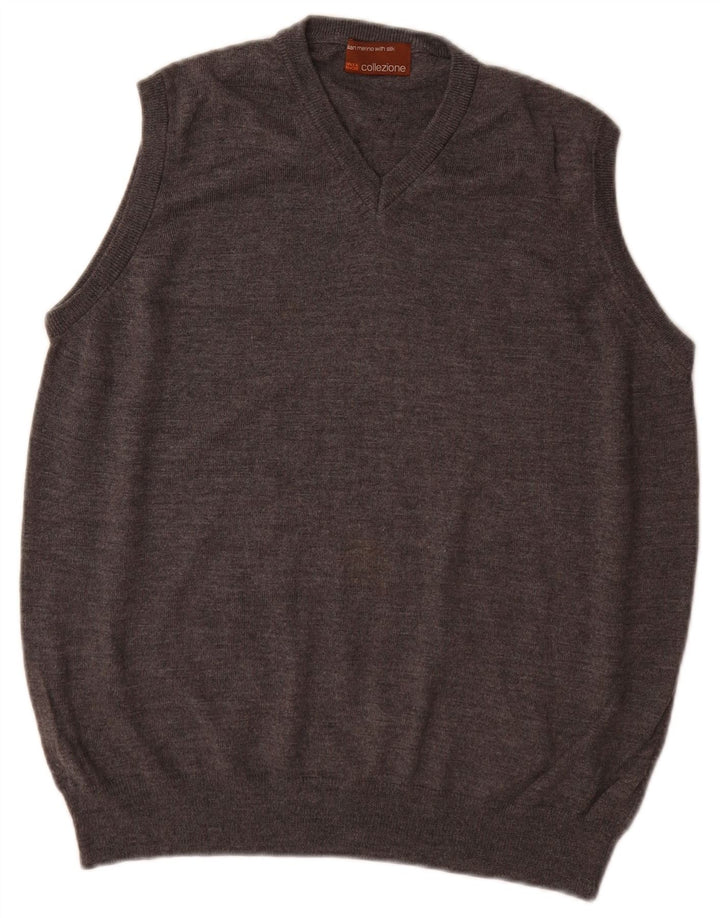 Marks & Spencer Herren Weste Tank Top Mittelgraue Merinowolle