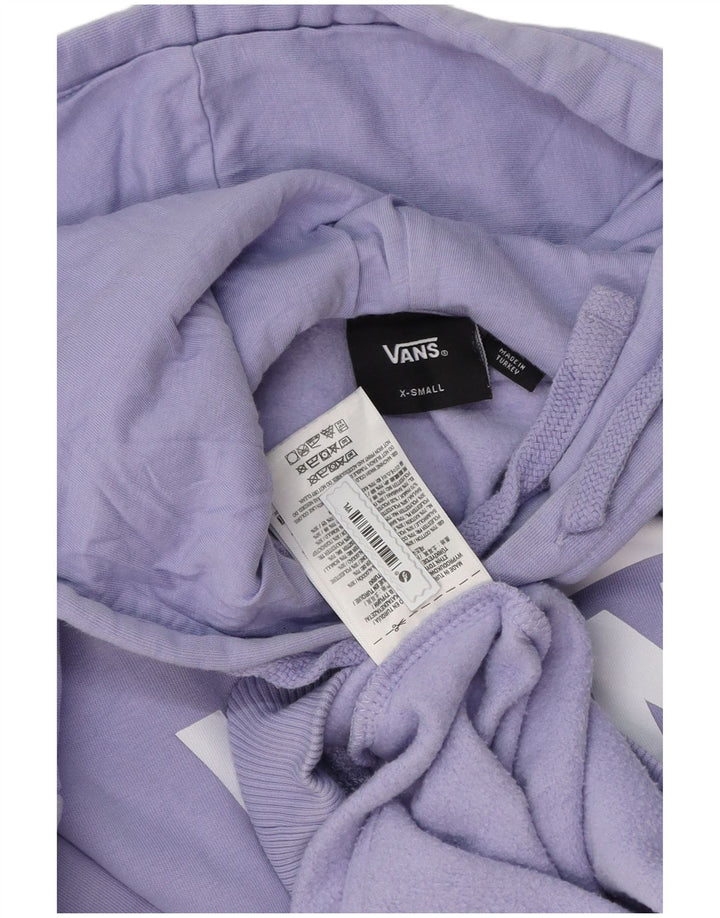 VANS Damen Übergroßer grafischer Kapuzenpullover UK 6 XS Lila Baumwolle